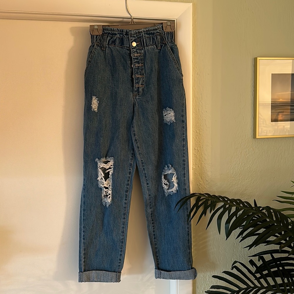 Denim Paper Bag Jeans Forever 21